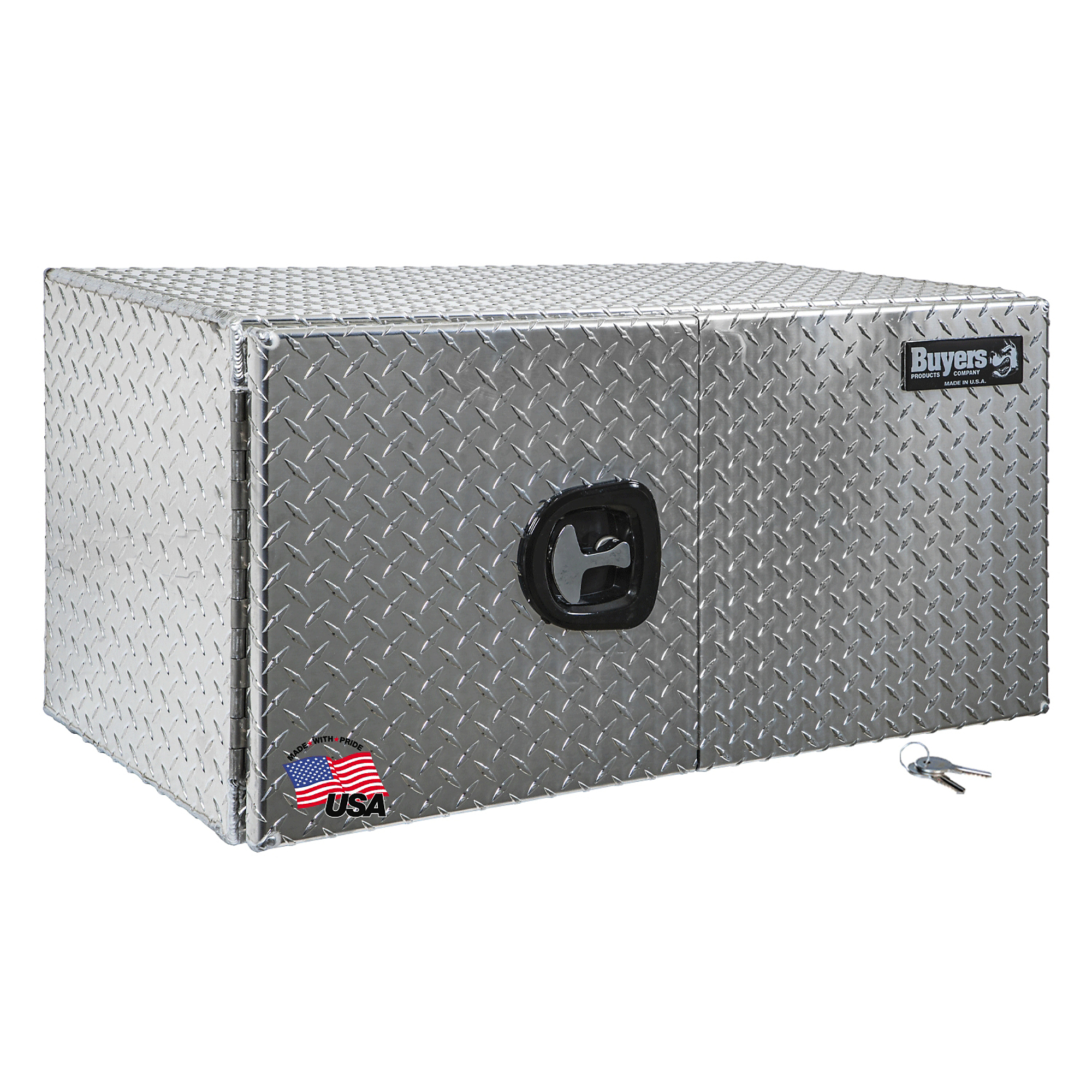 Buyers Products Diamond Tread Aluminum Underbody Truck Tool Box with Double Barn Door Series